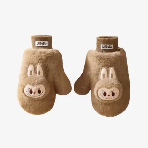 LABUBU Warm Fluffy Holiday Series – Plush Gloves Front Side