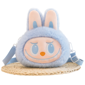 Labubu Plush Shoulder Blue Bag – Big Into Energy Series Front