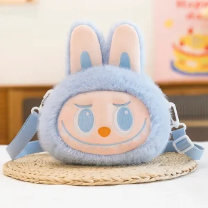 Labubu Plush Shoulder Blue Bag – Big Into Energy Series Front
