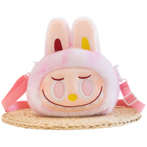 Labubu Plush Shoulder Pink Bunny Bag – Big Into Energy Series Front