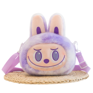 Labubu Plush Shoulder Purple Bag – Big Into Energy Series Front