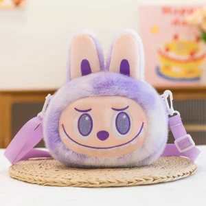 Labubu Plush Shoulder Purple Bag – Big Into Energy Series Front