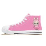 Labubu Women’s High-Top Sneakers Pink Sided View